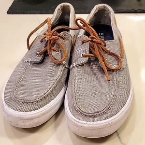Sperry Men's Saltwashed Gray Bahama II Woven Sneaker size 9.5